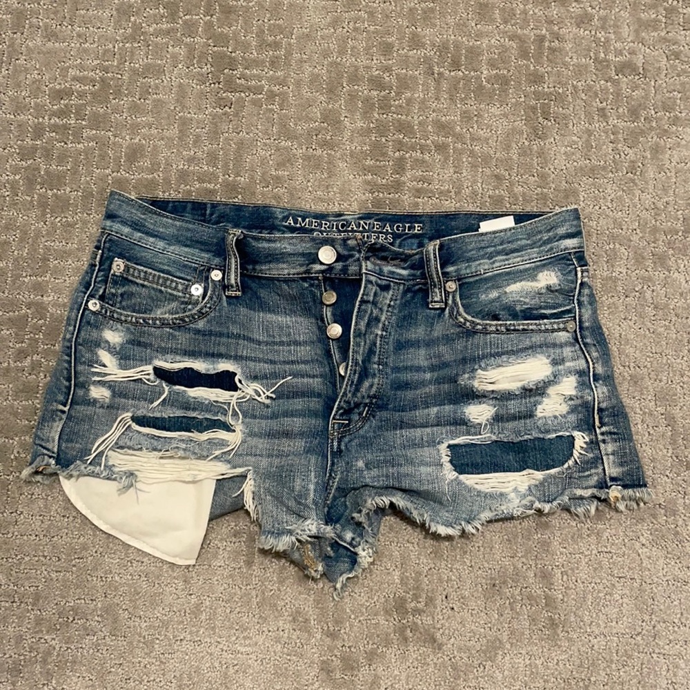 High waisted jean shorts
